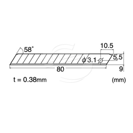 NT Cutter - 58 Deg Replacement Blades - Stainless Steel Pk 50 (BA50-SS)