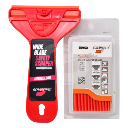 Plastic Razor Wide (10cm) with Pack of 25 Orange Blades